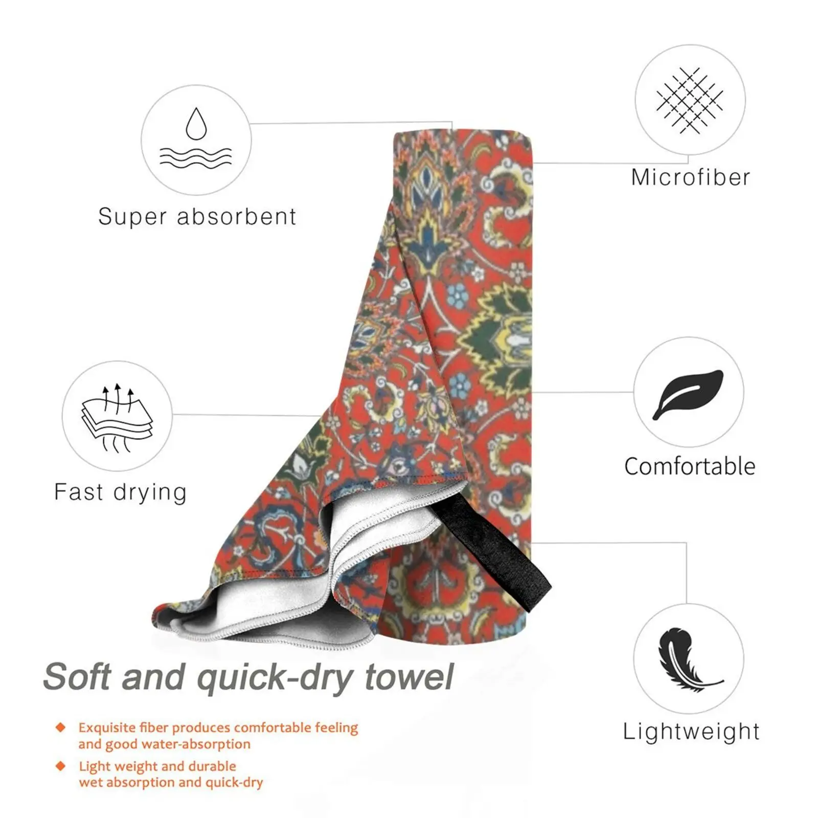 Быстросохнущее полотенце Kilim для спортзала спорта ванны портативный Брэд