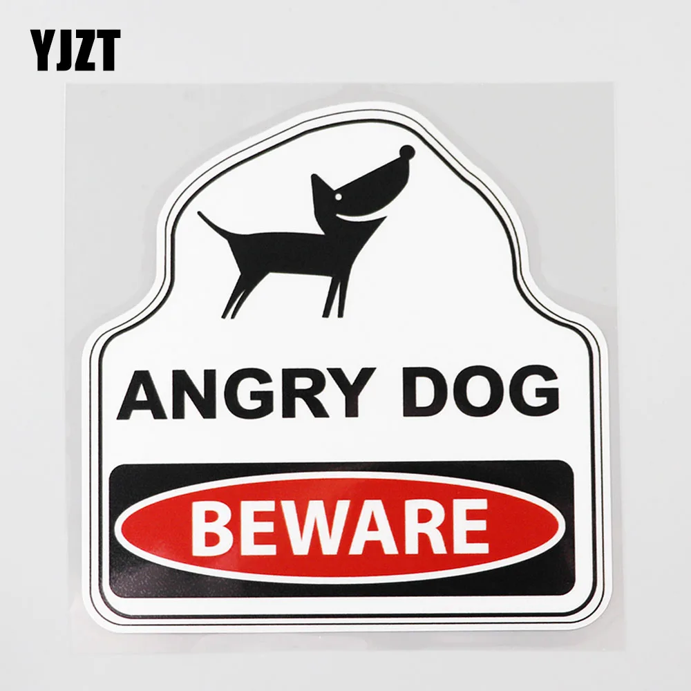 

YJZT 13,2 см × 13,4 см Fuuny Остерегайтесь злой собаки опасность Автомобильная наклейка из ПВХ Decal 12C-0270