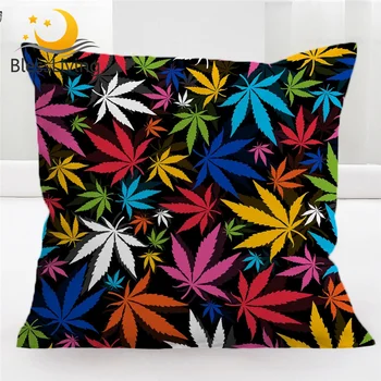 BlessLiving Maple Leaf Cushion Cover Colorful Pillow Cover Fall Autumn Tree Home Decor Stunning Black Kussenhoes Pillow Case 1
