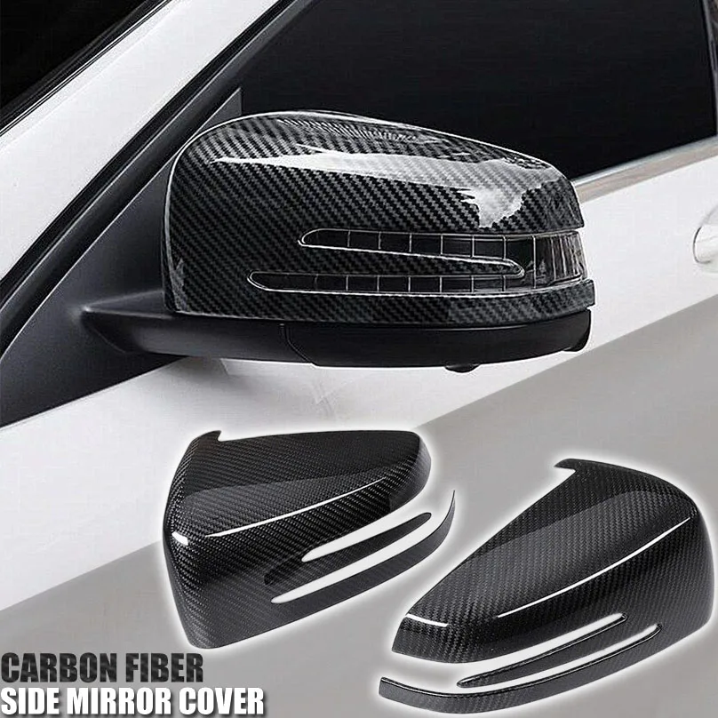 1 пара автомобильных зеркал заднего вида из настоящего углеродного волокна