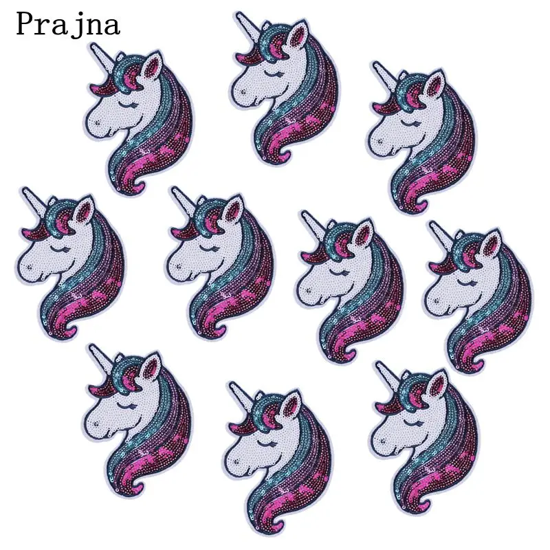 Prajna хиппи Единорог гладить блестками патчи Мультфильм полоски значки дешево 10 шт