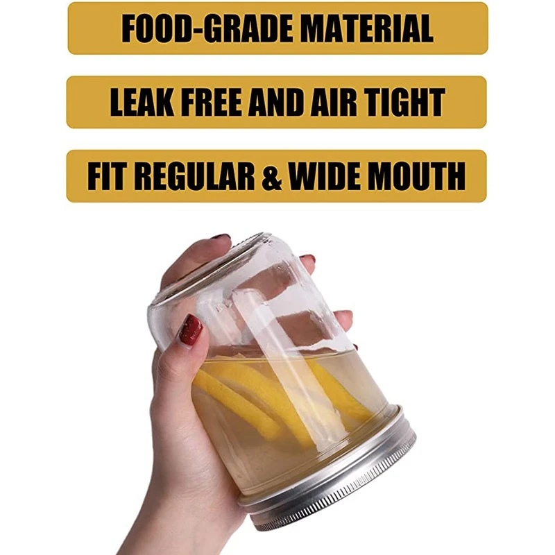 

16 Pack Mason Jar Lids, 8 Wide Mouth & 8 Regular Mouth Canning Lids, Food-Grade Storage Caps for Canning Jars