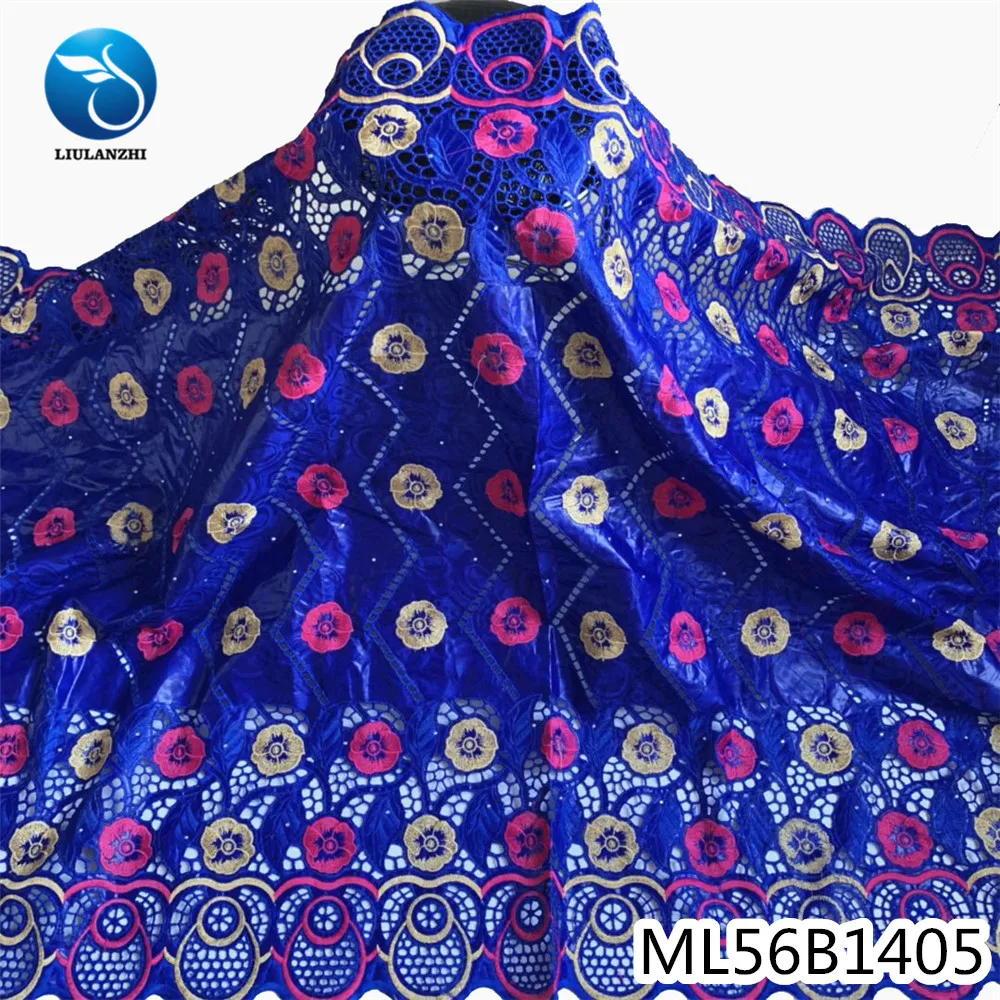 

LIULANZHI african brocade fabric cotton orange embroidery riche hole 2020 african bazin ML56B14