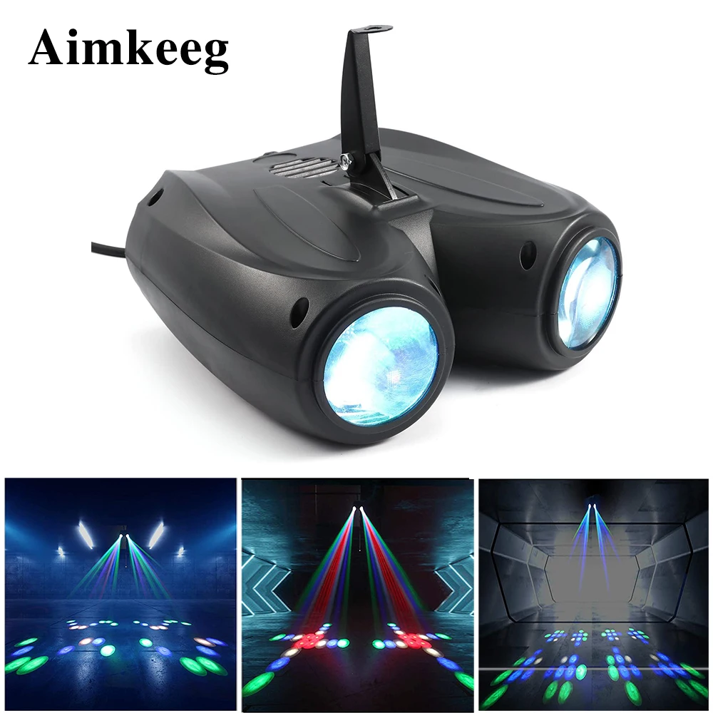 Светодиодный светильник с двойной головкой для дискотеки точечный цветной DJ