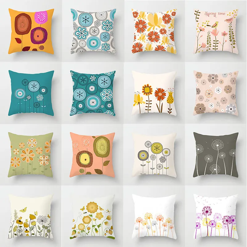 

Colourful Cushion Cover Geometric Home Decorative Throw Pillows Case Linen Cotton Creative For Living Room Sofa Car Seat Chair