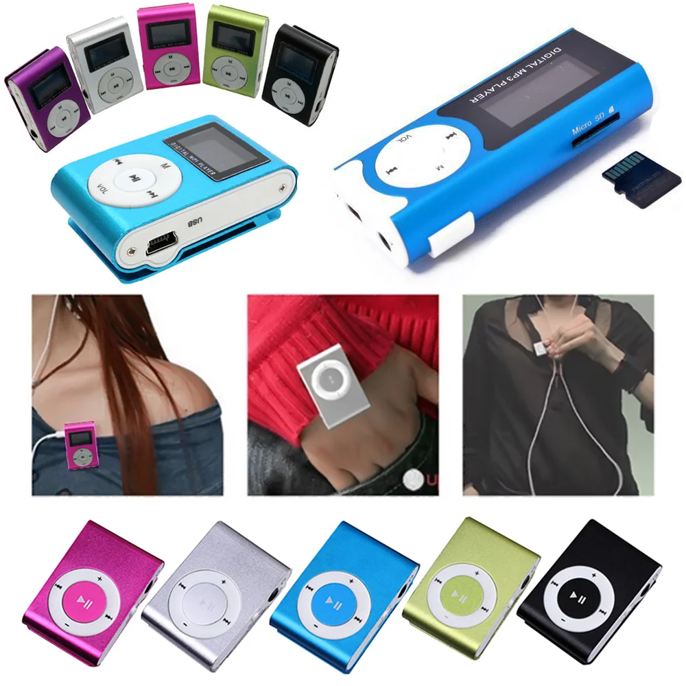 Компактный MP3-плеер с зажимом MP3 музыкальный плеер ЖК-экраном поддержка карт Micro SD