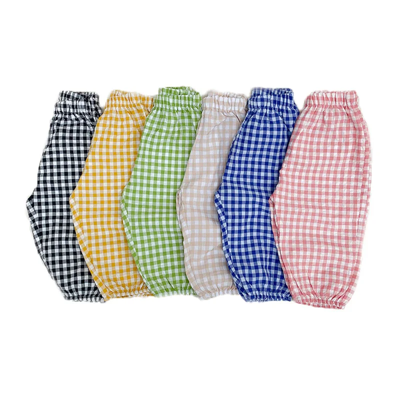 Одежда для малышей девочек и мальчиков брюки в клетку летняя детская