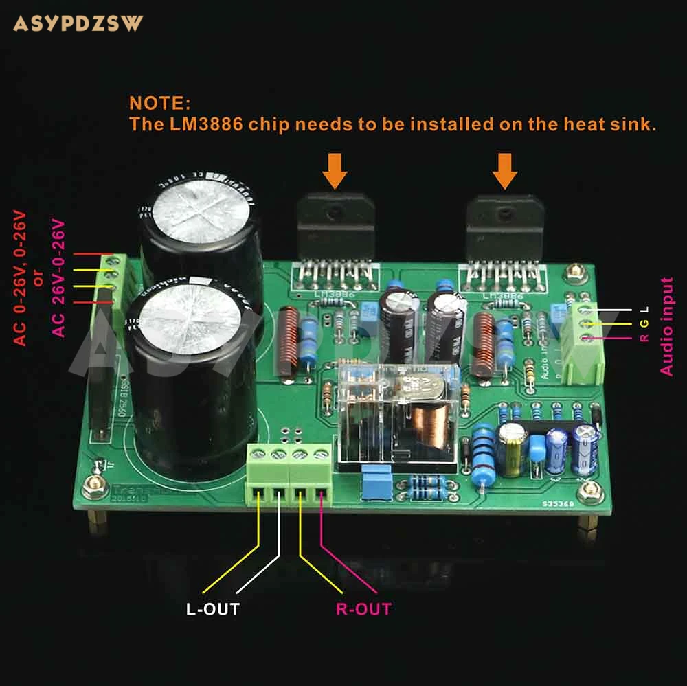 Hi fi чистая архитектура сервопривода постоянного тока LM3886 Плата усилителя