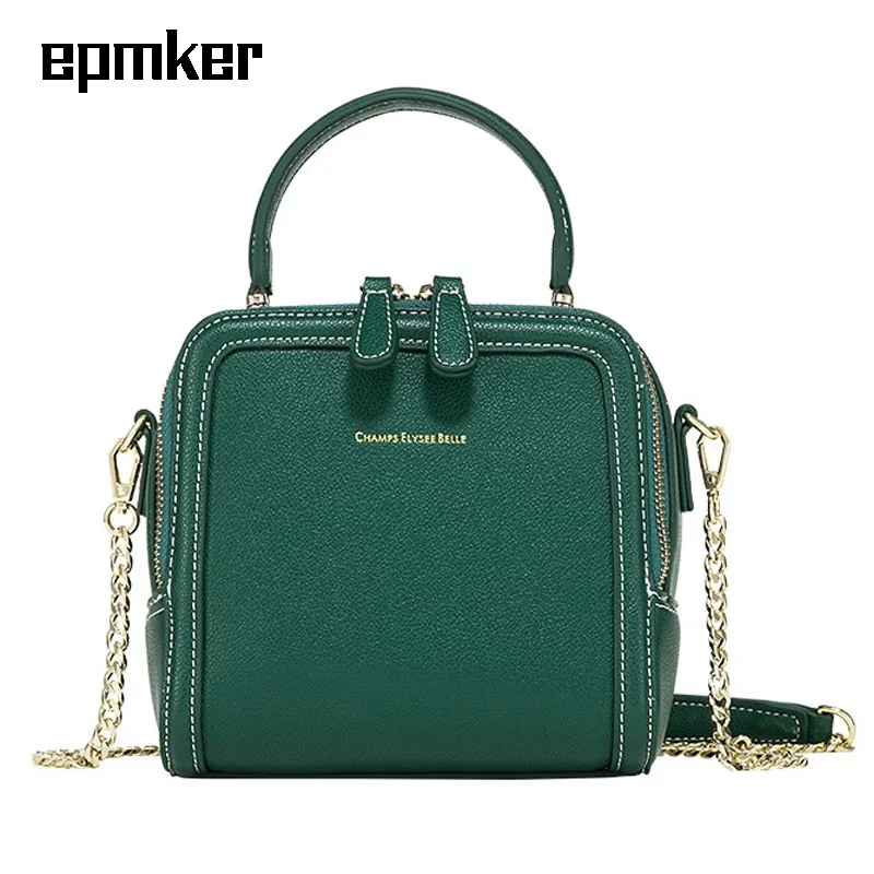 

EPMKER Purses and Handbags 2021 Luxury Handbags Women Bags Designer Double Layer Large Doctor Shoulder Bags Chains Crossbody Bag