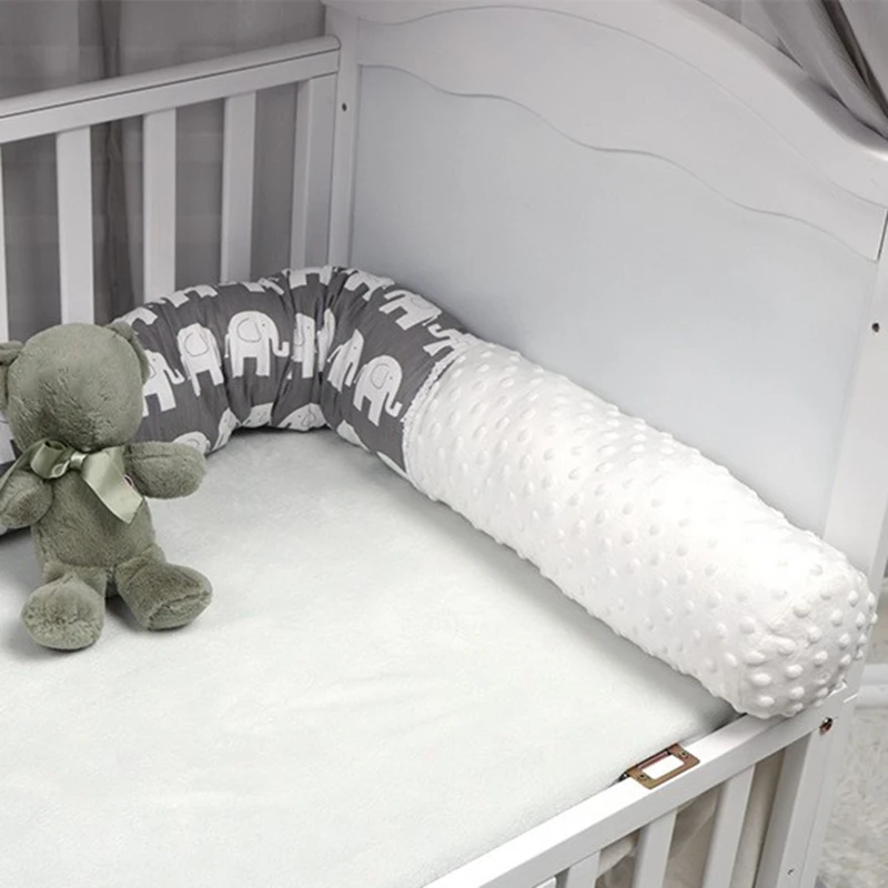 

Baby Crib Elephant Long Pillow Newborn Cradle Protective Pads Infant Cushion Fence Removable Bumper Kids Room Bed Decor