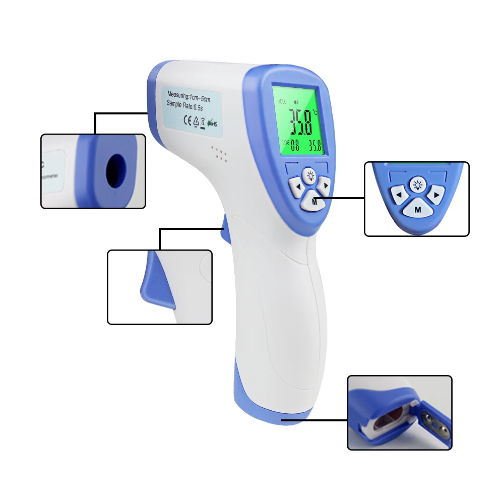 Бесконтактный ИК термометр Ручной цифровой инфракрасный прибор для измерения
