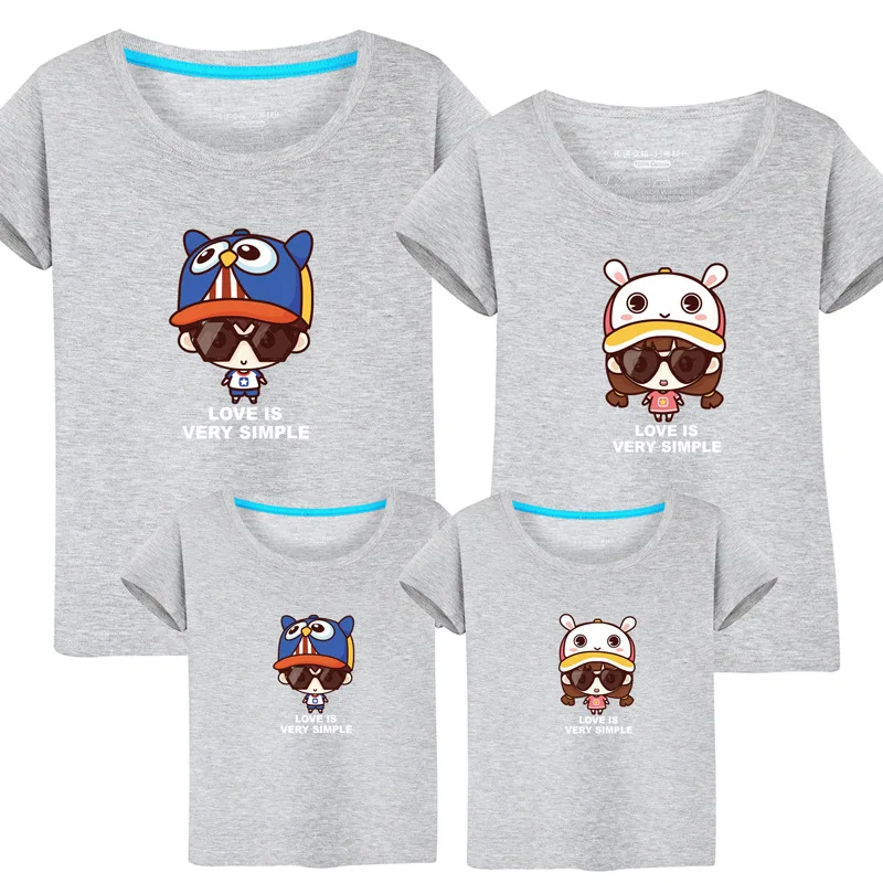 Одинаковые комплекты для семьи одежда Мама и я родителей детей летние забавные