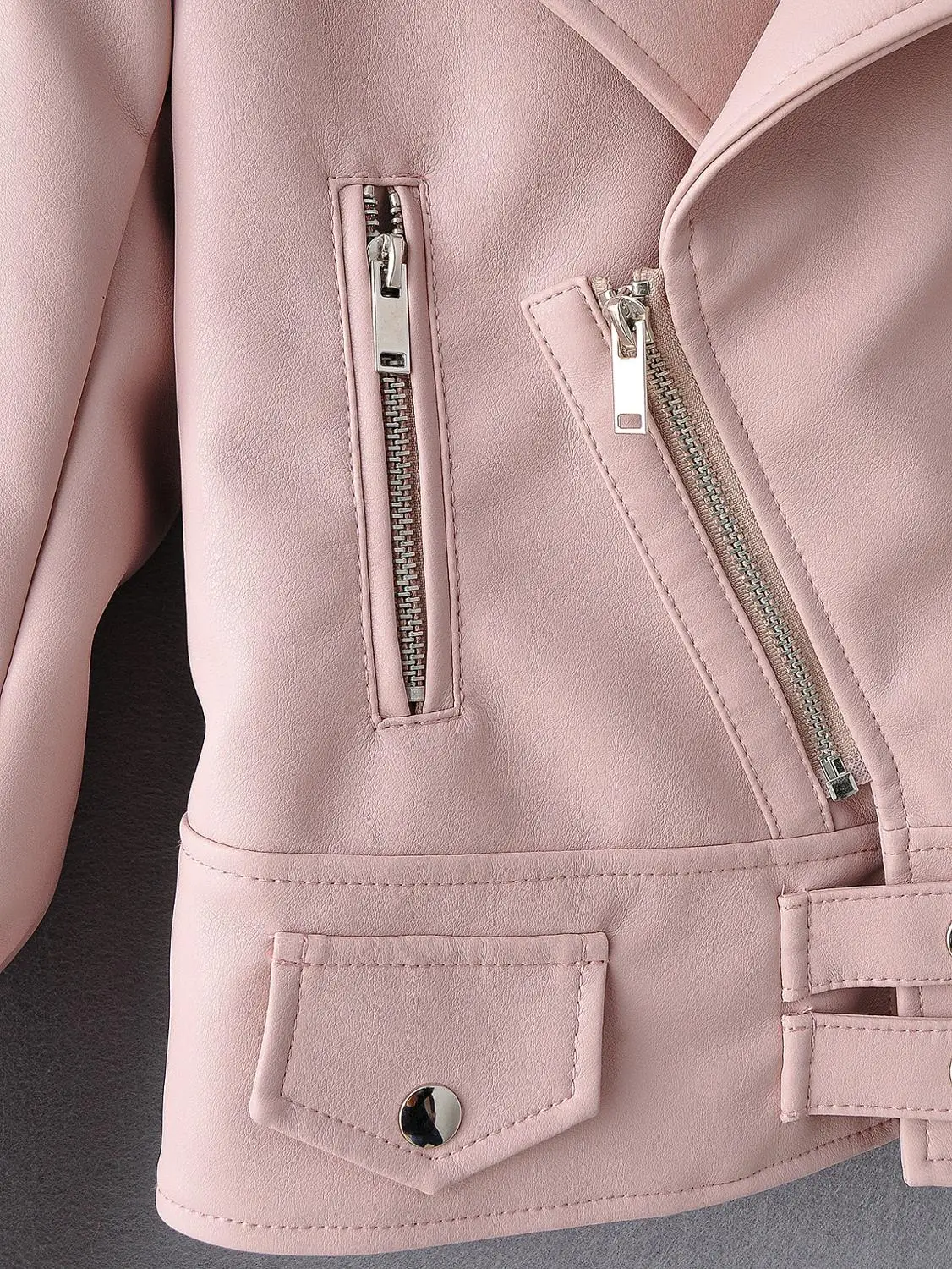 New Arrival 2020 brand Winter Autumn Motorcycle leather jackets pink jacket women coat slim PU Leather | Женская одежда