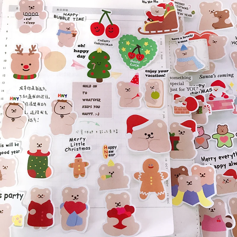 

38pcs Cute bear Stickers Crafts Scrapbooking stickers book Student label Decorative sticker DIY Stationery