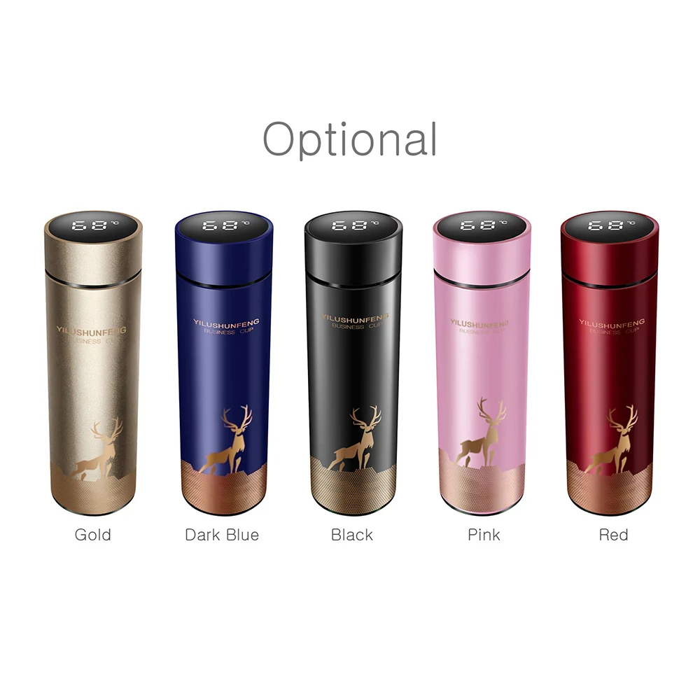 

Intelligent Temperature Display Vacuum Insulated Bottle 500ml LCD Touch Screen Stainless Steel Leakproof Vacuum Water Bottle