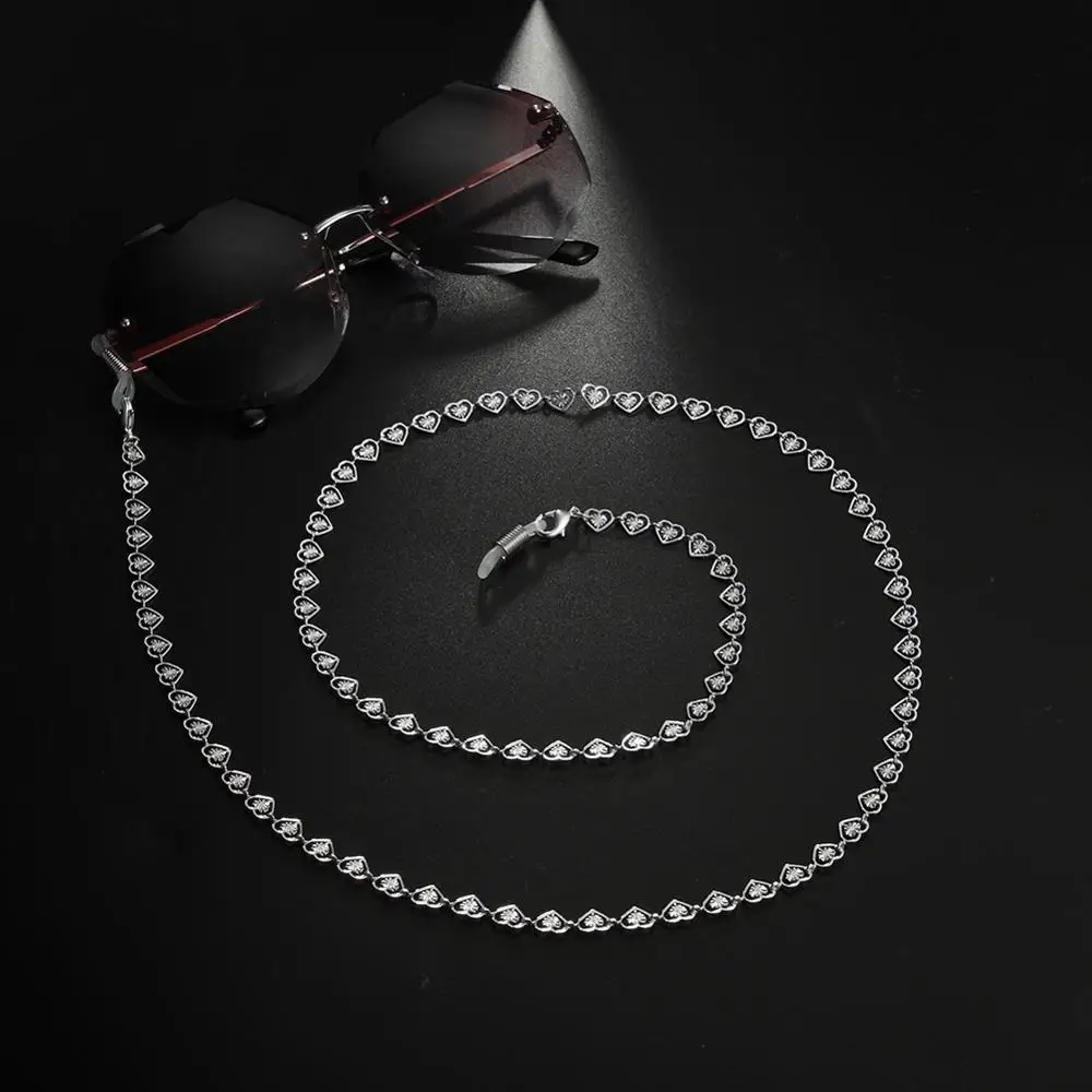 Женская позолоченная цепочка для солнцезащитных очков в форме сердца|Аксессуары