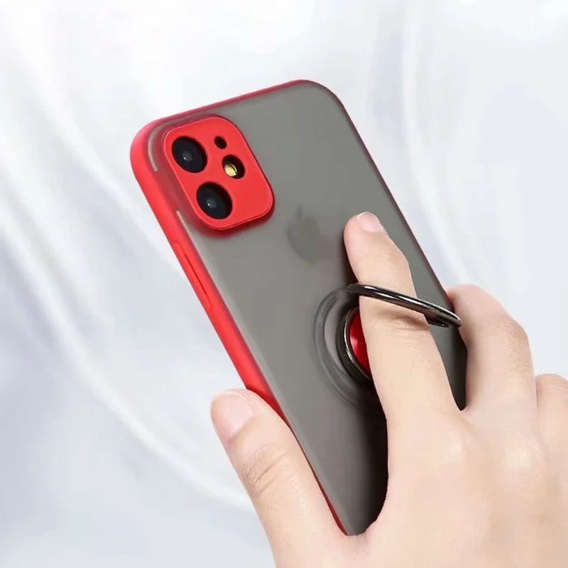 Для Apple iphone 11 Pro Max чехол с кольцом-подставкой Прозрачный матовый защитный для iPhone