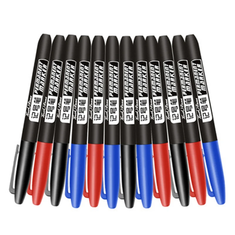 6/4/2 Pcs/Set Permanent Paint Marker Pen Point Waterproof Ink for Fabric Black Blue Red 1.5mm Fine Color Construction | Канцтовары для