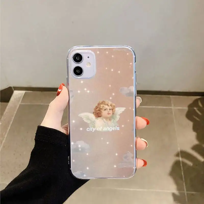 

Art Renaissance angels Phone Cases Transparent for iPhone 6 7 8 11 12 s mini pro X XS XR MAX Plus