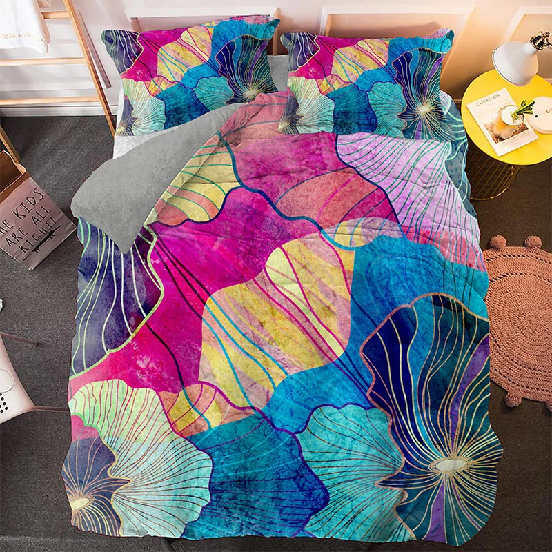 

Cartoon Bedding Sets Abstract Bohemian Style Colorful Duvet Cover Bedspread Queen King Twin Size Bed Set Customize