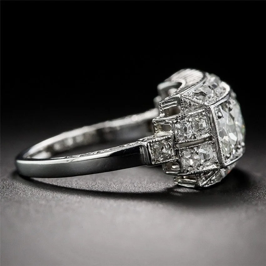 925 anillos серебро Ретро трендовый белый циркон женское кольцо на палец простой