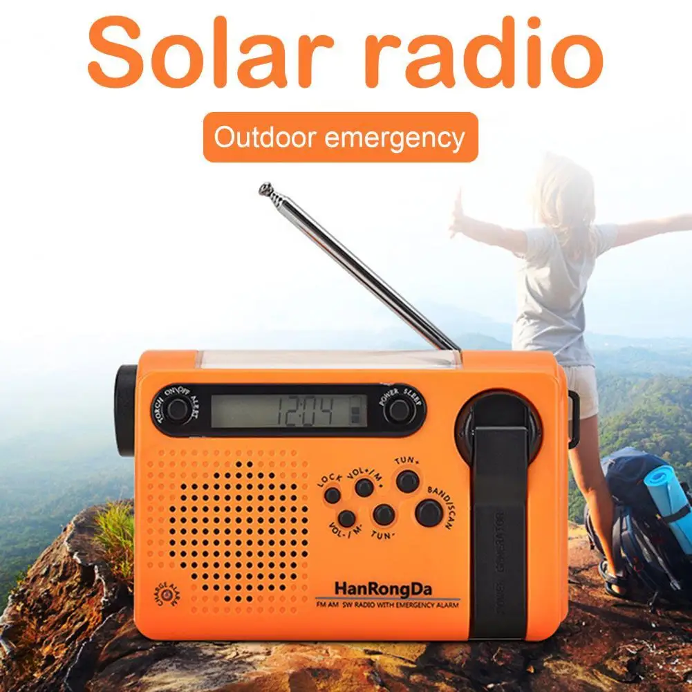

HRD-900 Hand Radio Portable Full Band Flashlight Outdoor Solar Charging Full Band Emergency Radio with LED Flashlight
