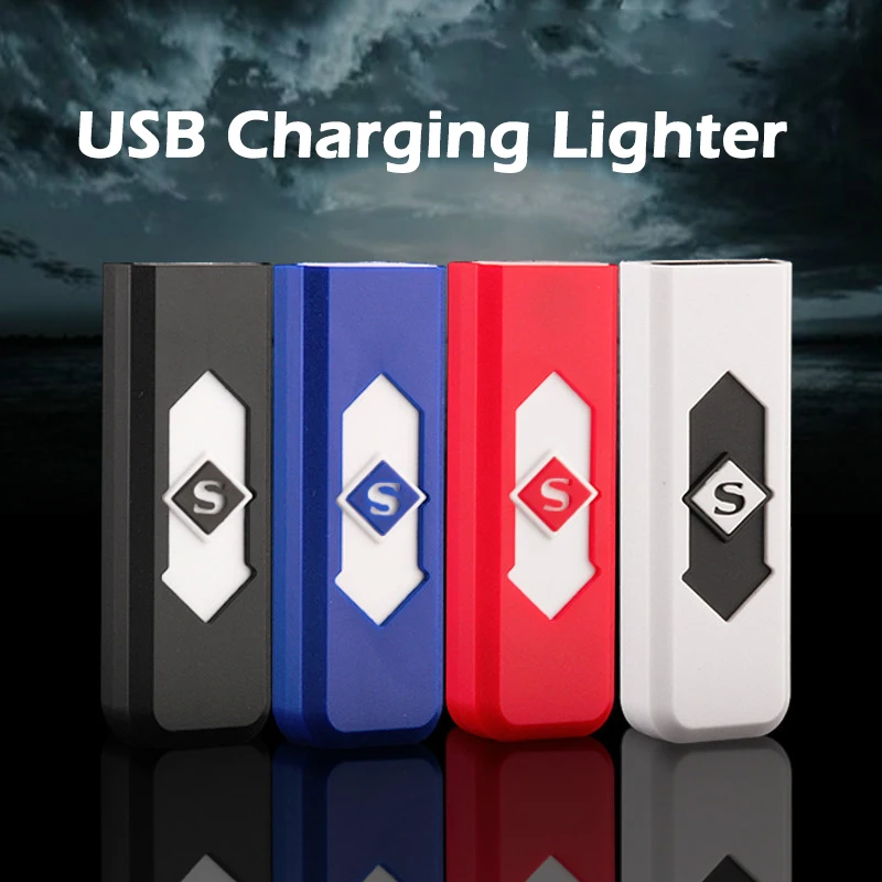 EDC перезаряжаемая зажигалка с USB зарядкой ветрозащитная беспламенная