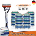 Безопасная ручная бритва прямой бритвенный станок ручка с немецкой заменой 5 слой лезвие бритвы заправки подходит Gillette Fusion 5