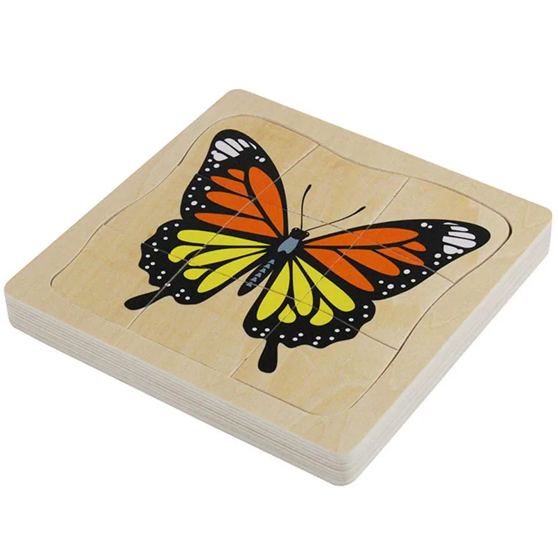 Игрушки-головоломки для роста бабочек Развивающие деревянные Многослойные