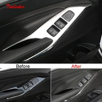 tonlinker interior car windows control panel cover sticker for gwm haval h6 2021 car styling 4 pcs stainless steel stickers
