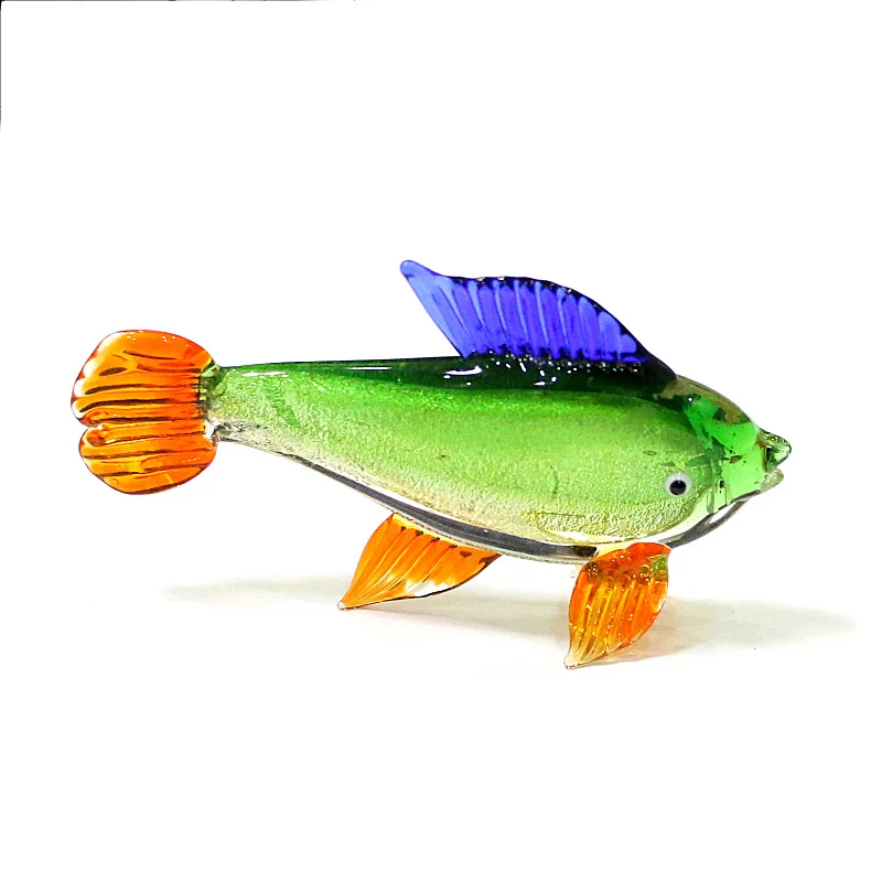 

Silver Foil Craft Murano Glass Tropical Fish Figurines Cute Vivid Miniature Sea Animals Ornaments Holiday Party Gifts For Kids