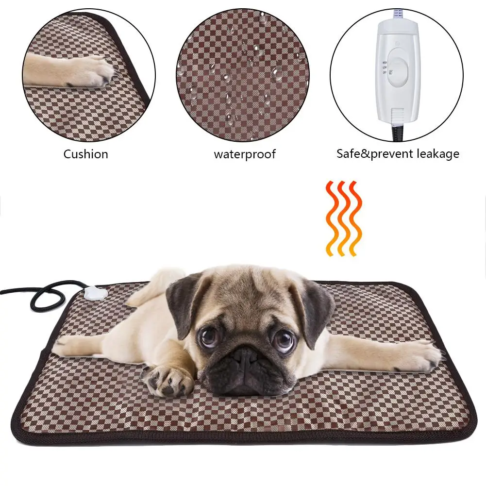 Online Tapete de aquecimento elétrico para animais de estimação, almofada de aquecimento, à prova d água, anti arranhão, aquecimento para cães, gatos, cachorros, cama de dormir