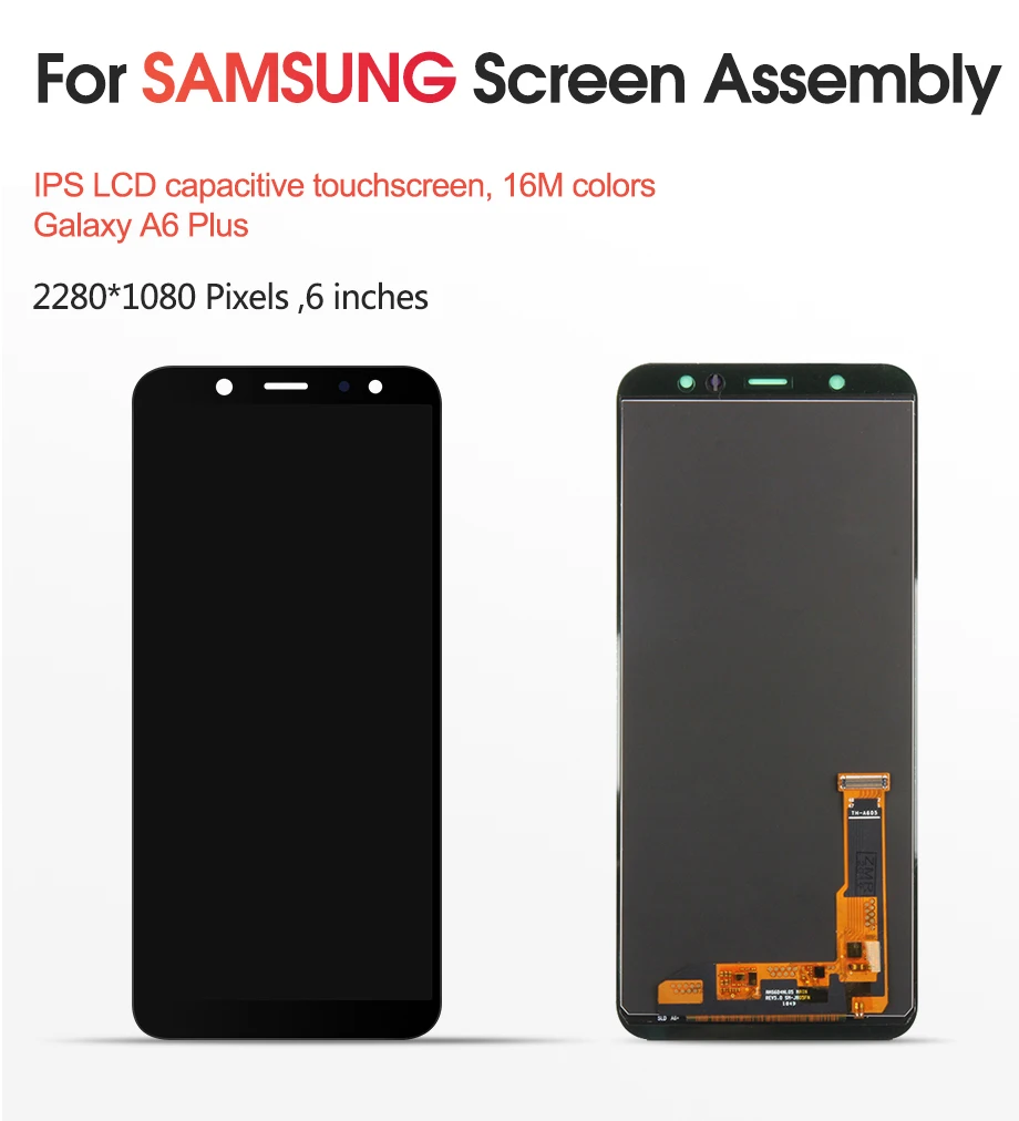 Регулируемый TFT для 6," samsung Galaxy A6+ A6 Plus ЖК-дисплей+ сенсорная панель дигитайзер Замена для A605 lcd
