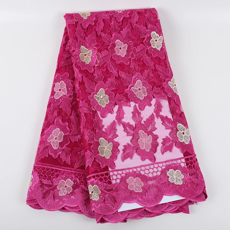 Лучшие продажи Африканский тюль кружева ткани с камнями 2019 Вышивка высокое