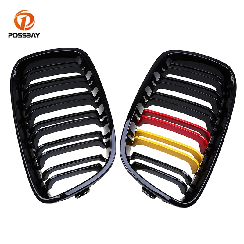 

POSSBAY 2 шт. Автомобильный Центральный бампер почек решетки двойная планка черный глянец гонки решетки для BMW 1-Series F20 118d/120d 5-11-15