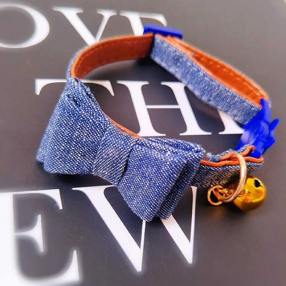 Милый ошейник для домашних животных с бантом собаки или кошки колокольчиками
