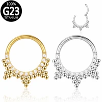 g23 titanium helix labret daith earring nose clicker zircon clusters ball segment hinged rings ear cartilage septum piercing