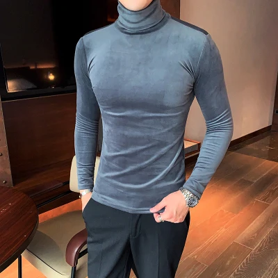 Новинка 2020 приталенная рубашка с высоким воротником стильный облегающий