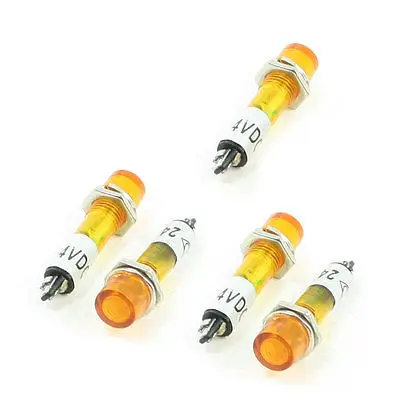 DC 24V 2 контакта клеммы сигнальные лампы оранжевые Световые индикаторы 5 шт| |