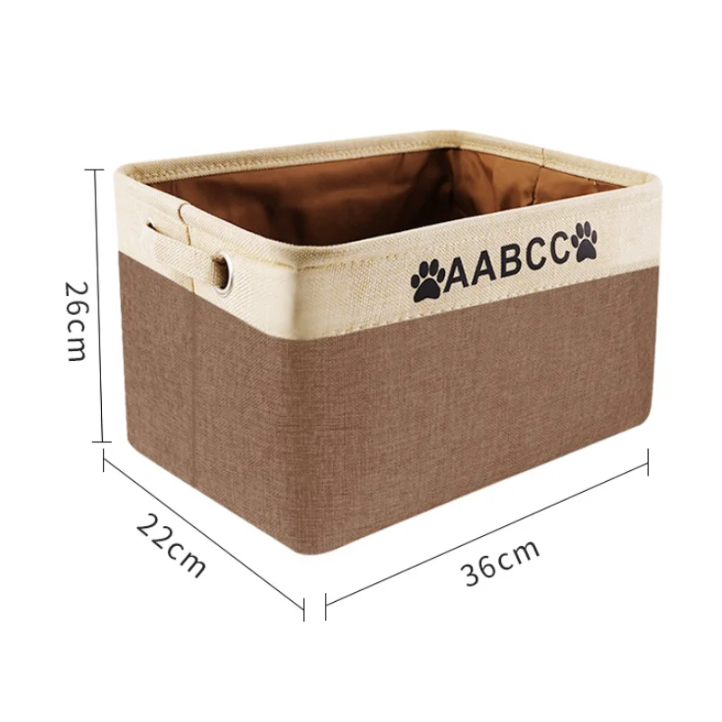 

Personalized Pet Dog Toy Storage Basket Dog Canvas Bag Foldable Pet Toys Linen Storage Box Bins Dog Accessories Pet Supplies