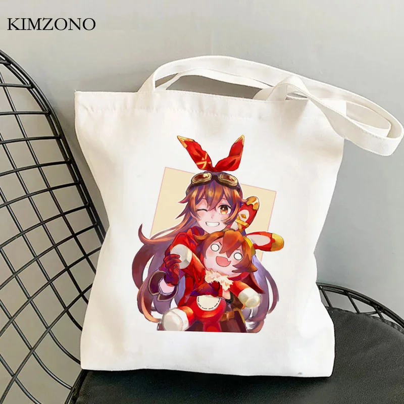 

Хлопковая сумка для покупок Genshin Impact, сумка для продуктов, Джутовая сумка для покупок, многоразовые складные сумки, тканевая сумка