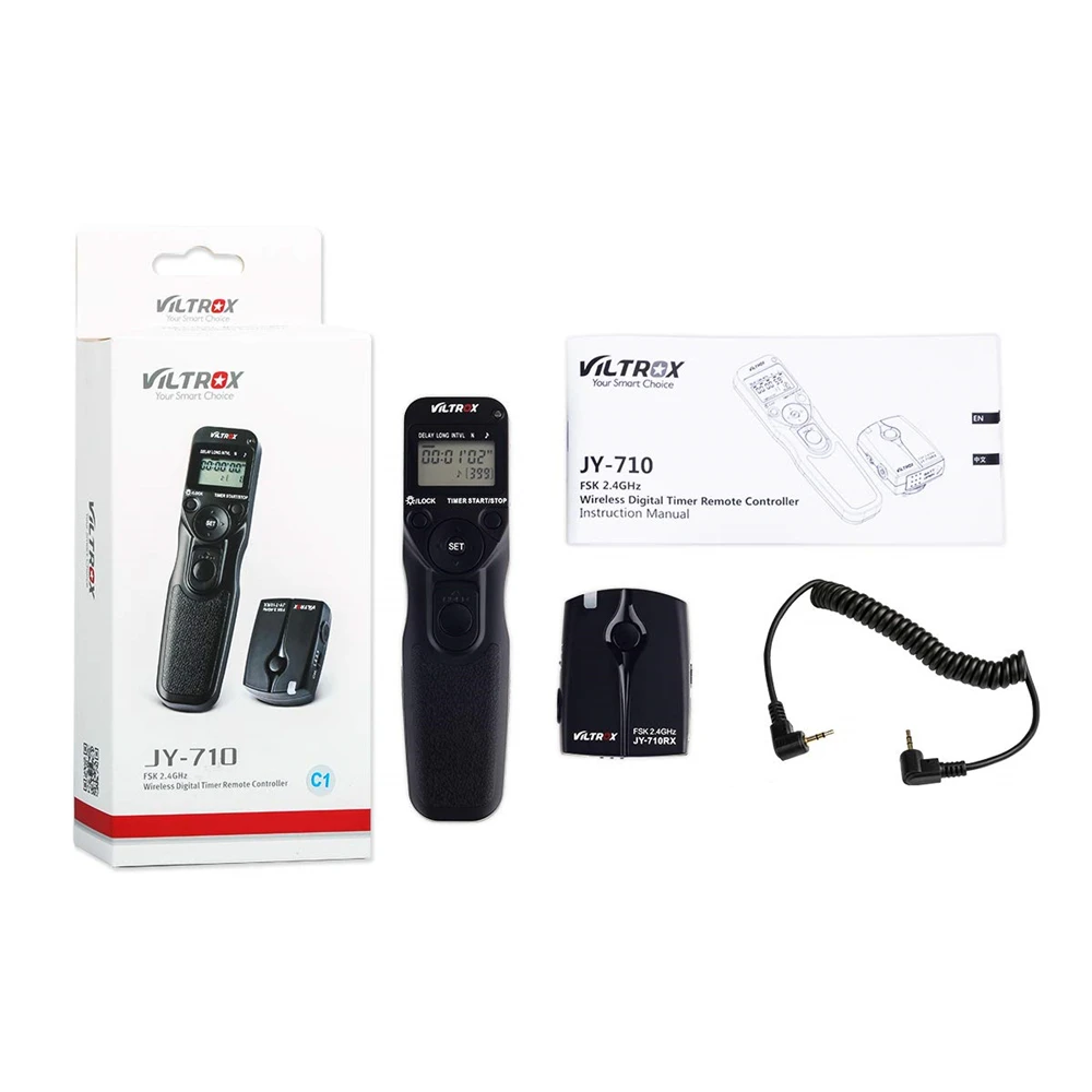 Viltrox JY-710-C1 камера беспроводной Таймер дистанционного спуска затвора для Canon 90D 77D 800D 750D 650D 1500D 1300D EOS R EOS RP M5 M6II
