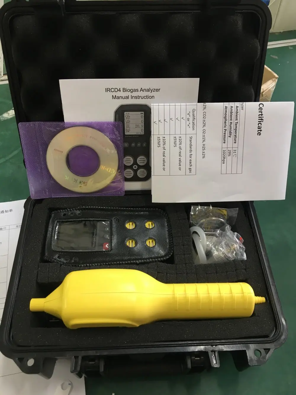 

Portable biogas analyzer CH4/CO2/O2/H2S 4 gas detector