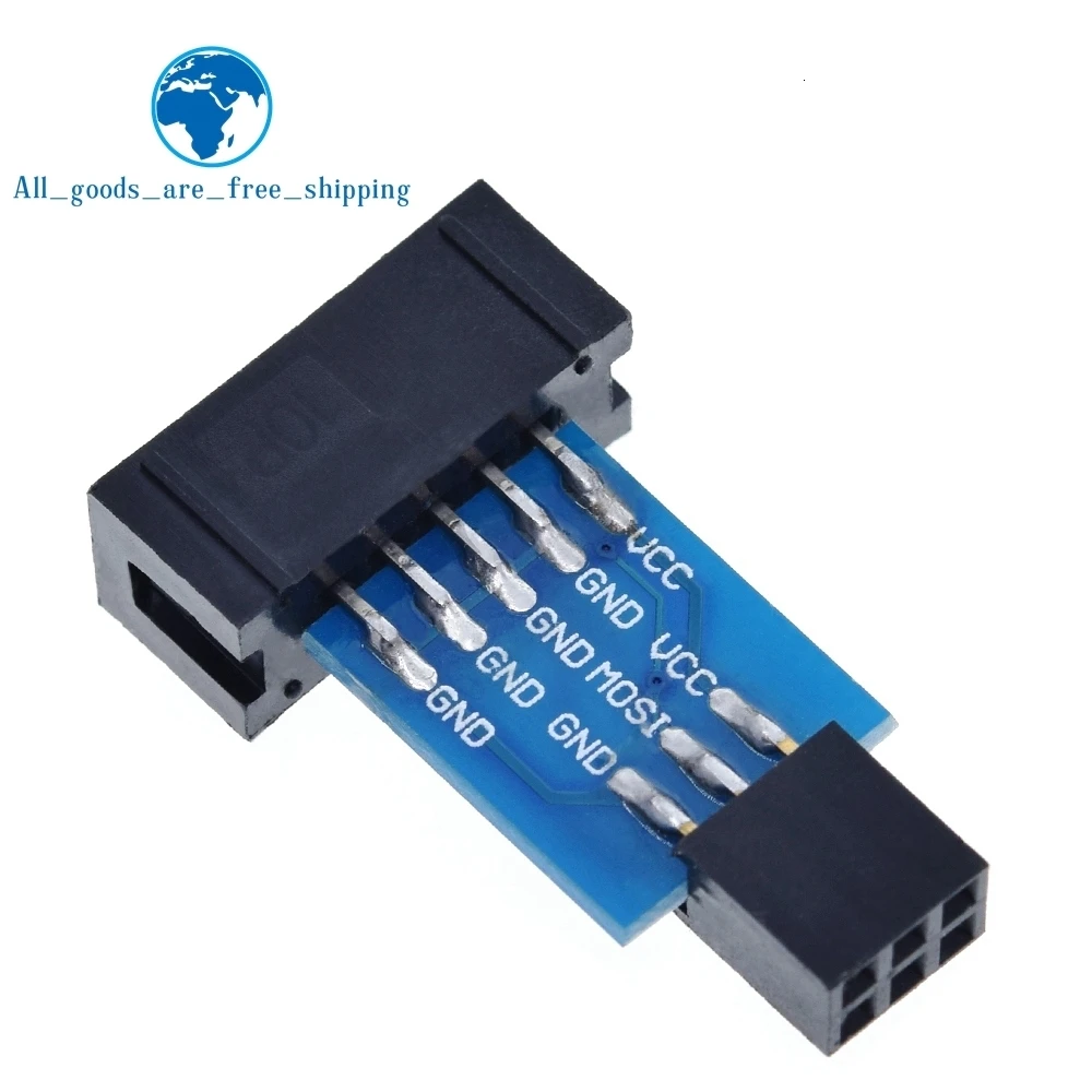 TZT 10 Pin до 6 Pin плата адаптера для AVRISP MKII USBASP STK500 высокое качество