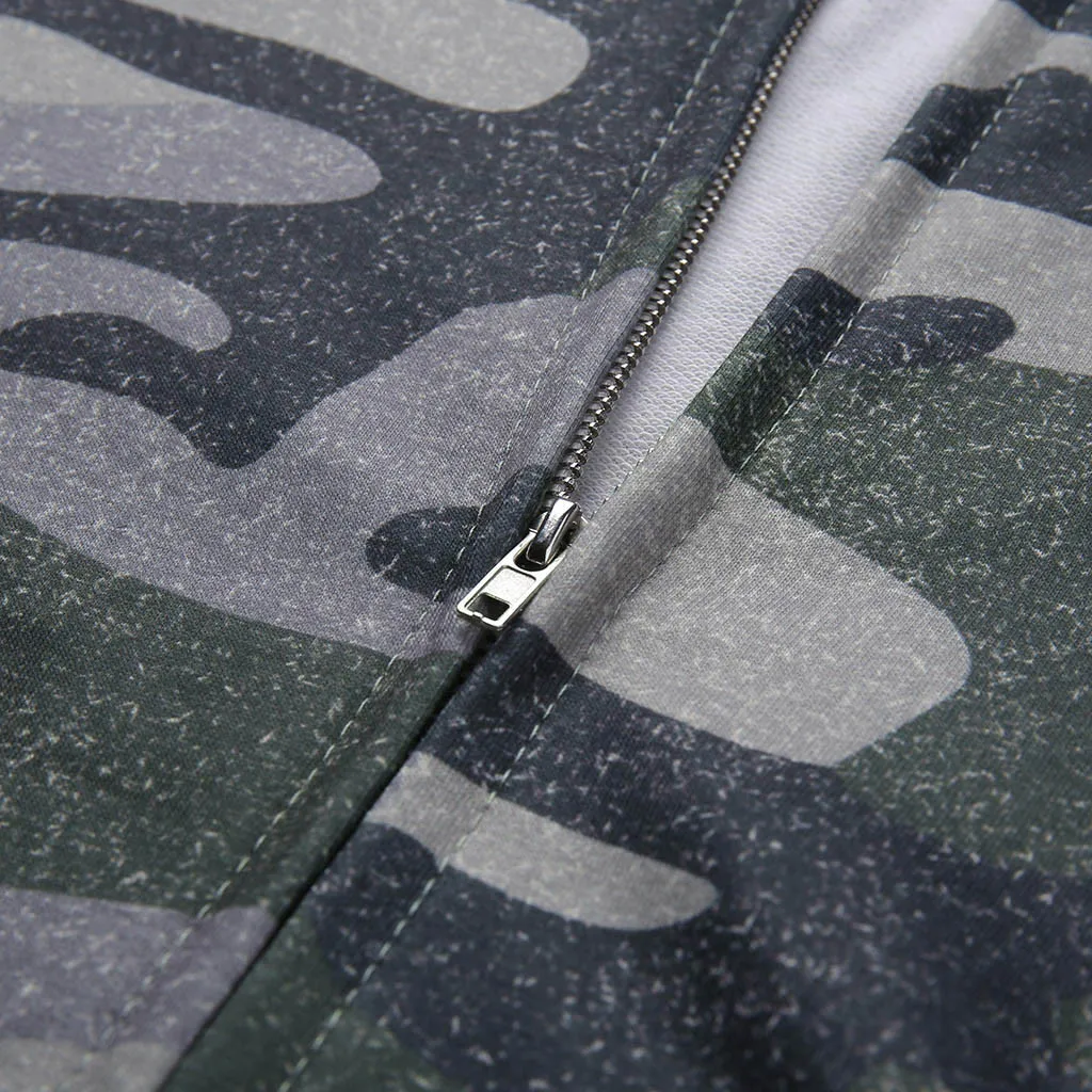 

Femme Veste 2020 Women Fashion Long-sleeved Camouflage Print Casual Stand Collar Coat Jacket Mujer Chaqueta