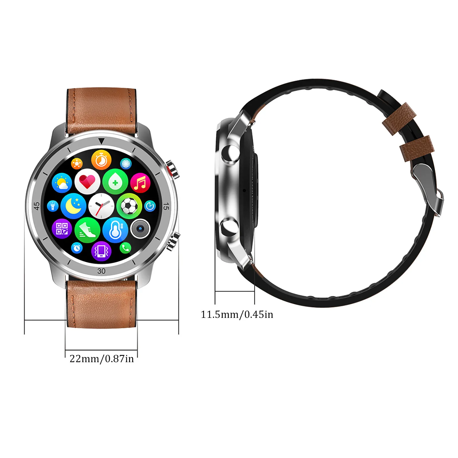 

NSSD M97 Smart Watch Realtek 8762C+BK Chip Heart Rate And Blood Pressure Smart Watches Monitoring Leather Strap IP67 Watches