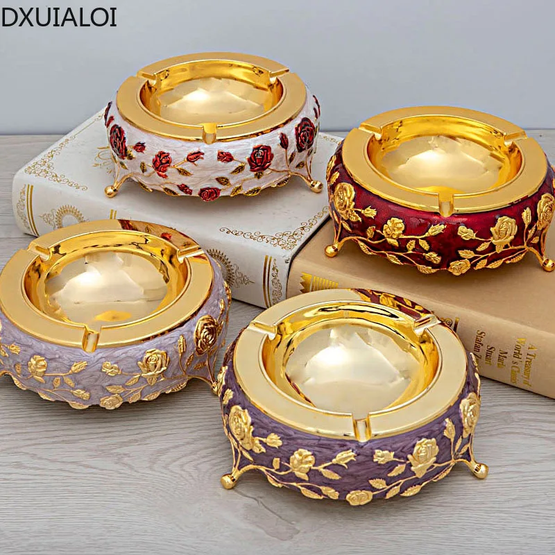 

Home decoration zinc alloy European retro ashtray home living room KTV countertop ashtray desktop ornaments metal crafts