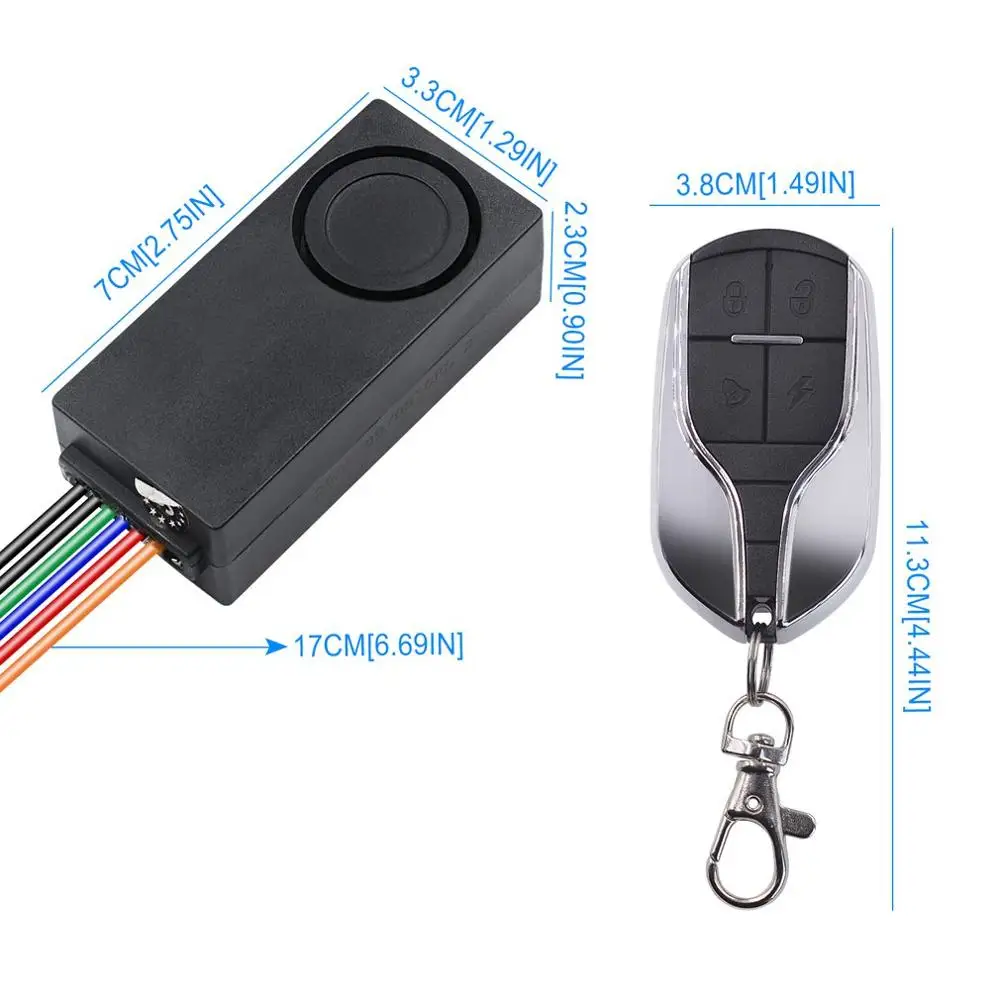 

Electric Vehicle Burglar Alarm Adjustable Sensitivity Electric Vehicle Anti-theft Alarm Remote Control Alarm
