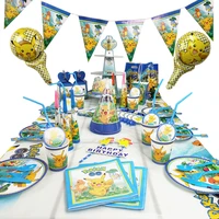 pokemon pocket monsters birthday party decoration toy set cartoon pikachu anime figures family party dining table toy child gift