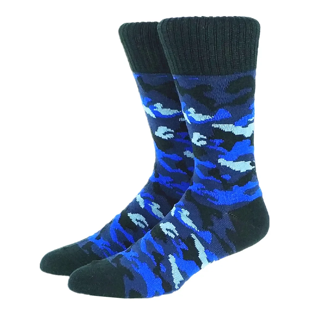 

Men's Thick Blue Camouflage Men Socks